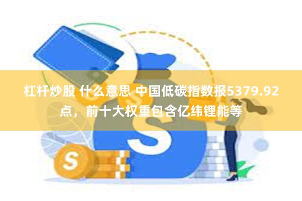 杠杆炒股 什么意思 中国低碳指数报5379.92点，前十大权重包含亿纬锂能等