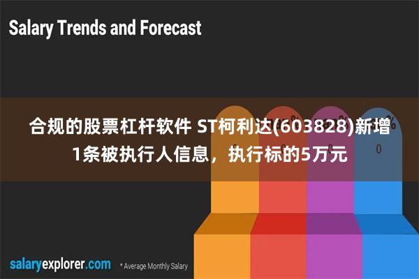 合规的股票杠杆软件 ST柯利达(603828)新增1条被执行人信息，执行标的5万元