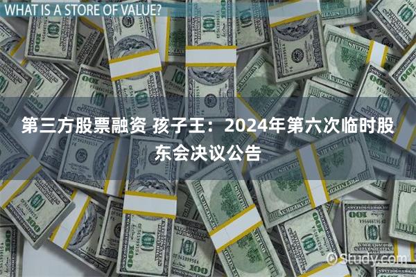 第三方股票融资 孩子王：2024年第六次临时股东会决议公告