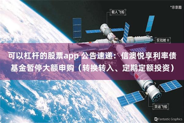 可以杠杆的股票app 公告速递：信澳悦享利率债基金暂停大额申购（转换转入、定期定额投资）