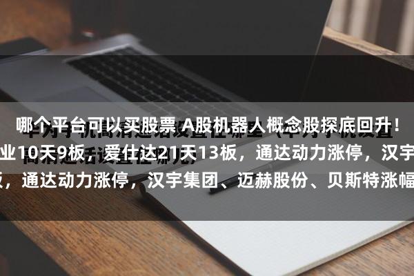 哪个平台可以买股票 A股机器人概念股探底回升！天奇股份涨停，建设工业10天9板，爱仕达21天13板，通达动力涨停，汉宇集团、迈赫股份、贝斯特涨幅靠前