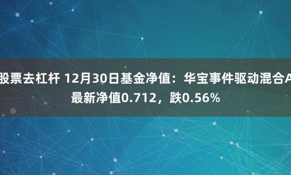 股票去杠杆 12月30日基金净值：华宝事件驱动混合A最新净值0.712，跌0.56%