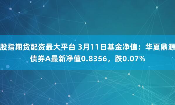 股指期货配资最大平台 3月11日基金净值：华夏鼎源债券A最新净值0.8356，跌0.07%